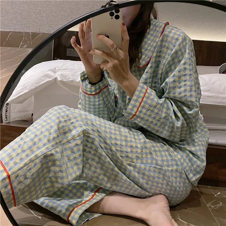 Pyjama à carreaux femme <br> Modèle #CARREAUX #FLANELLE