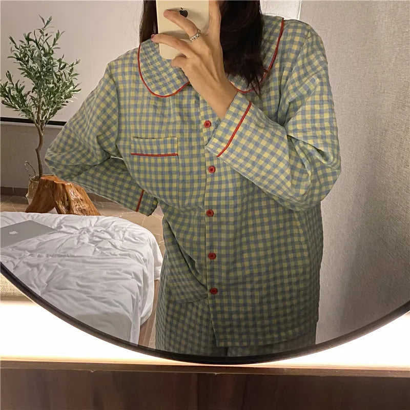 Pyjama à carreaux femme <br> Modèle #CARREAUX #FLANELLE