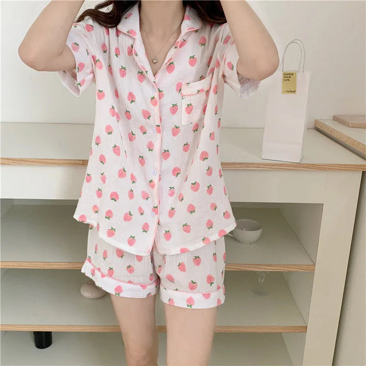 Pyjama femme en coton <br> Modèle #COTON #PRINTEMPS