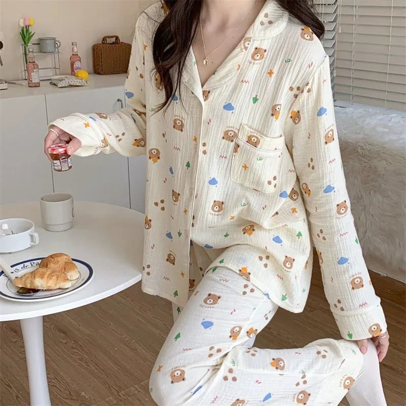 Pyjama femme gaze de coton <br> Modèle #GAZECOTON