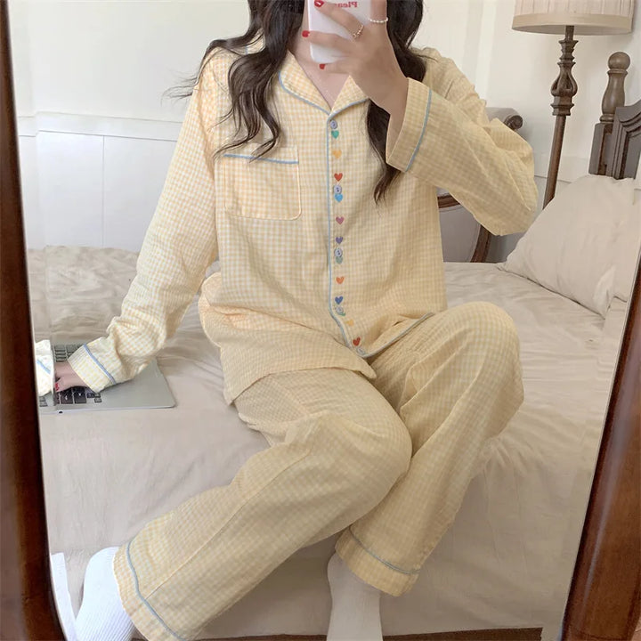 Pyjama à carreaux femme <br> Modèle #CARREAUX #PRINTEMPS